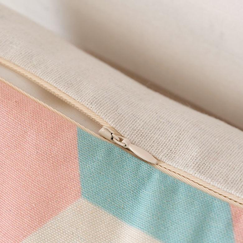 クッションカバー 約45×45cm 正方形 ソファークッション ベッドクッション ピンク ブルー 幾何柄 フェミニン 西海岸 ハワイ リゾート おしゃれ 66577 | ブランド登録なし | 06