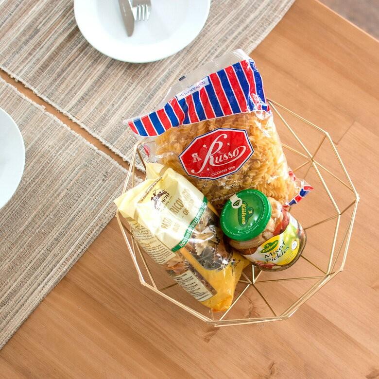 ワイヤーバスケット ワイヤーボウル おしゃれ ゴールド 収納 小物入 収納かご お菓子入れ 果物かご トレイ キッチン ダイニング リビング ベッドサイド 66581 | ELEMENTS（インテリア） | 02