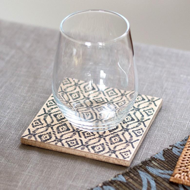 コースター 4柄セット ウッド調 正方形 アジアン エスニック 四角 トレー テーブルコーディネート おしゃれ キッチン用品 66586 | ブランド登録なし | 03