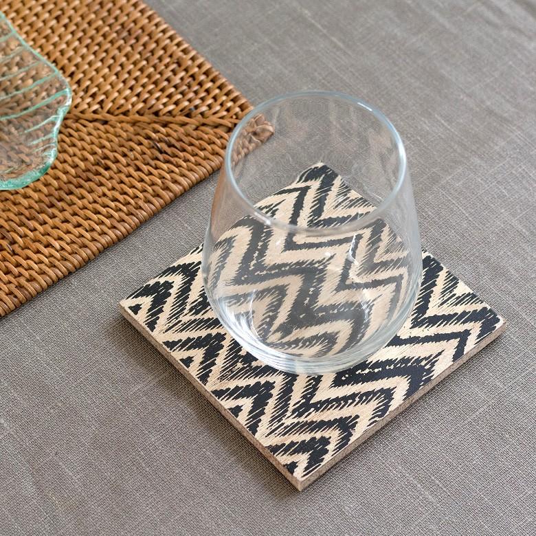 コースター 4柄セット ウッド調 正方形 アジアン エスニック 四角 トレー テーブルコーディネート おしゃれ キッチン用品 66586 | ブランド登録なし | 04