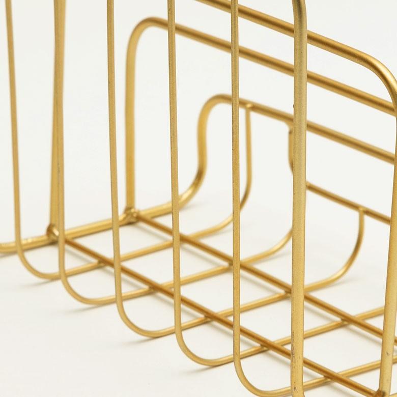 レターホルダー ファイルスタンド マガジンラック アンティーク調 ゴールド ファイル レター マガジン スタンド 本立て 新聞 雑誌 インテリア 雑貨 66589 | ELEMENTS（インテリア） | 01