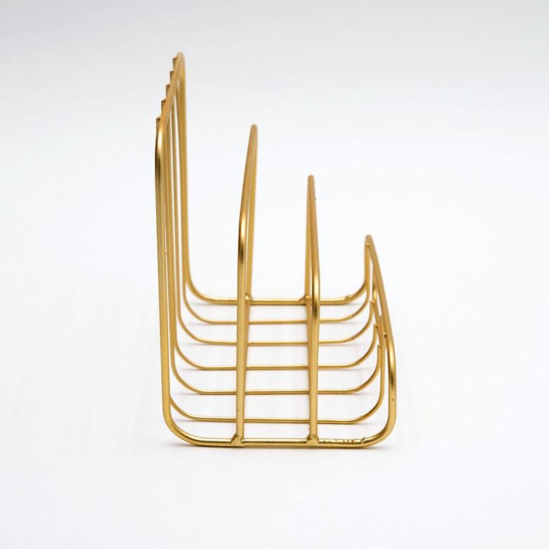 レターホルダー ファイルスタンド マガジンラック アンティーク調 ゴールド ファイル レター マガジン スタンド 本立て 新聞 雑誌 インテリア 雑貨 66589 | ELEMENTS（インテリア） | 06