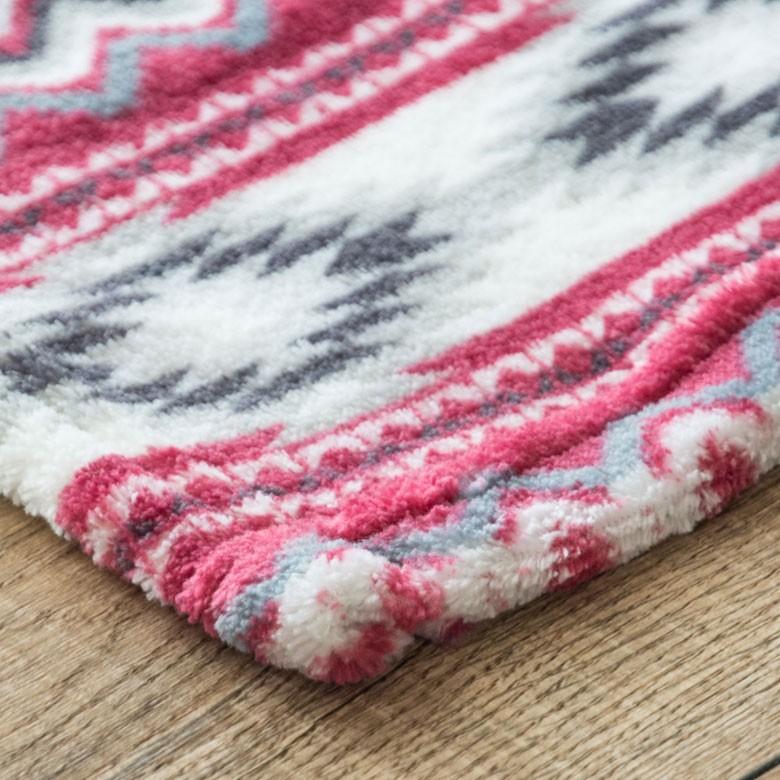 フリースブランケット 約100×140cm ブランケット 膝掛け ひざ掛け 毛布 大判 アズテック柄 おしゃれ 冬 肩掛 ふんわり ポンチョ 66604 | ブランド登録なし | 14