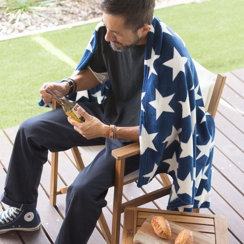 フリースブランケット 約100×140cm ブランケット 膝掛け ひざ掛け 毛布 大判 星柄 おしゃれ 冬 肩掛 ふんわり ポンチョ 66606 | ブランド登録なし | 13