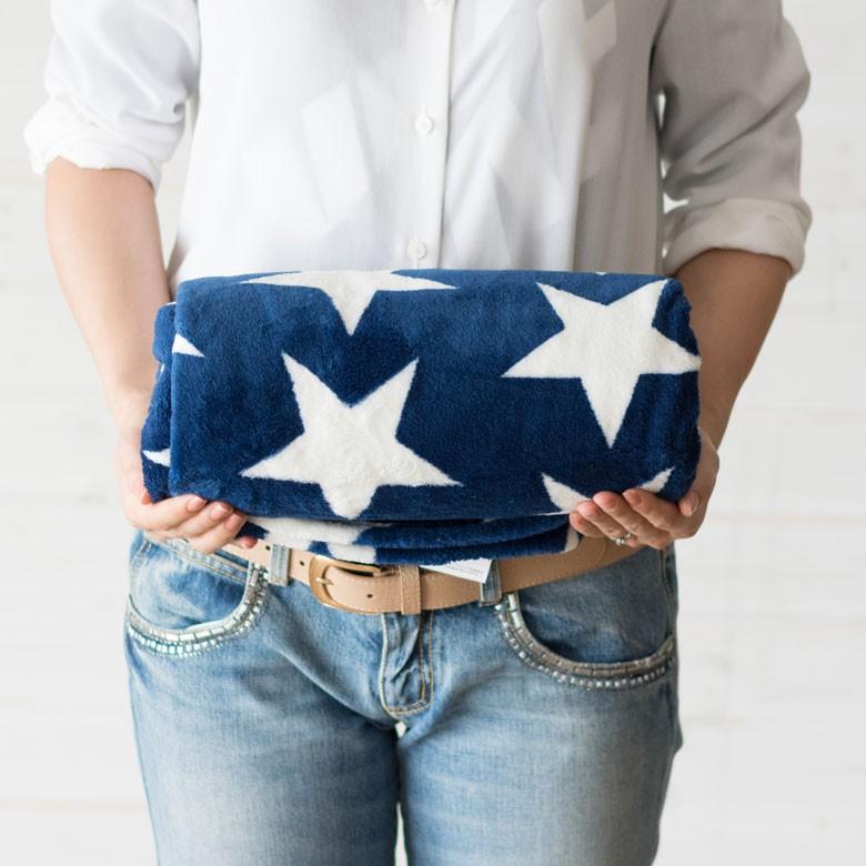 フリースブランケット 約100×140cm ブランケット 膝掛け ひざ掛け 毛布 大判 星柄 おしゃれ 冬 肩掛 ふんわり ポンチョ 66606 | ブランド登録なし | 14