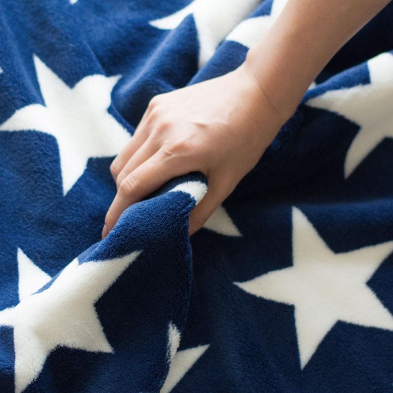 フリースブランケット 約100×140cm ブランケット 膝掛け ひざ掛け 毛布 大判 星柄 おしゃれ 冬 肩掛 ふんわり ポンチョ 66606 | ブランド登録なし | 05