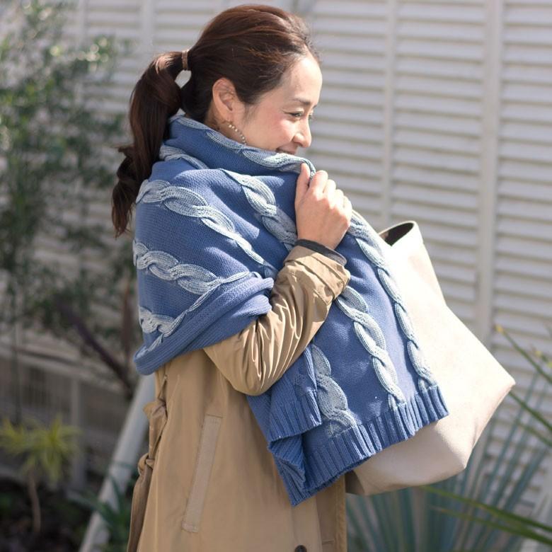フリースブランケット 約100×140cm ブランケット 膝掛け ひざ掛け 毛布 大判 ケーブルニット おしゃれ 冬 肩掛 ふんわり ポンチョ 66611 | ELEMENTS（インテリア） | 14