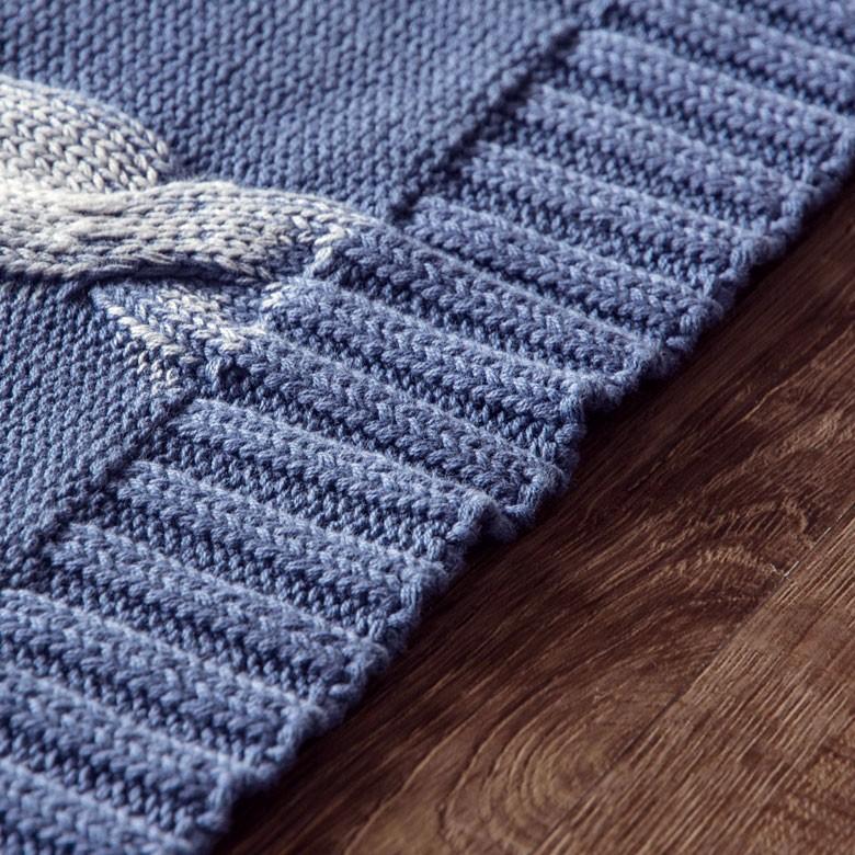 フリースブランケット 約100×140cm ブランケット 膝掛け ひざ掛け 毛布 大判 ケーブルニット おしゃれ 冬 肩掛 ふんわり ポンチョ 66611 | ELEMENTS（インテリア） | 03