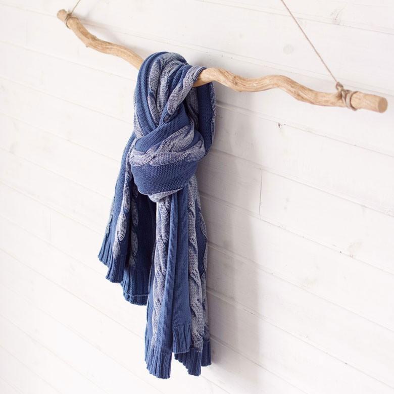 フリースブランケット 約100×140cm ブランケット 膝掛け ひざ掛け 毛布 大判 ケーブルニット おしゃれ 冬 肩掛 ふんわり ポンチョ 66611 | ELEMENTS（インテリア） | 06