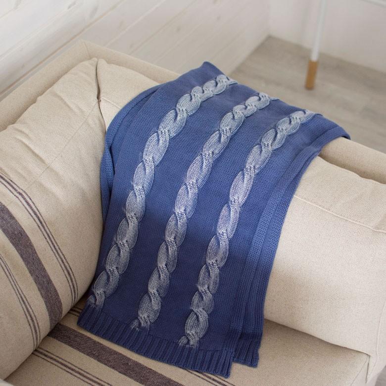 フリースブランケット 約100×140cm ブランケット 膝掛け ひざ掛け 毛布 大判 ケーブルニット おしゃれ 冬 肩掛 ふんわり ポンチョ 66611 | ELEMENTS（インテリア） | 07