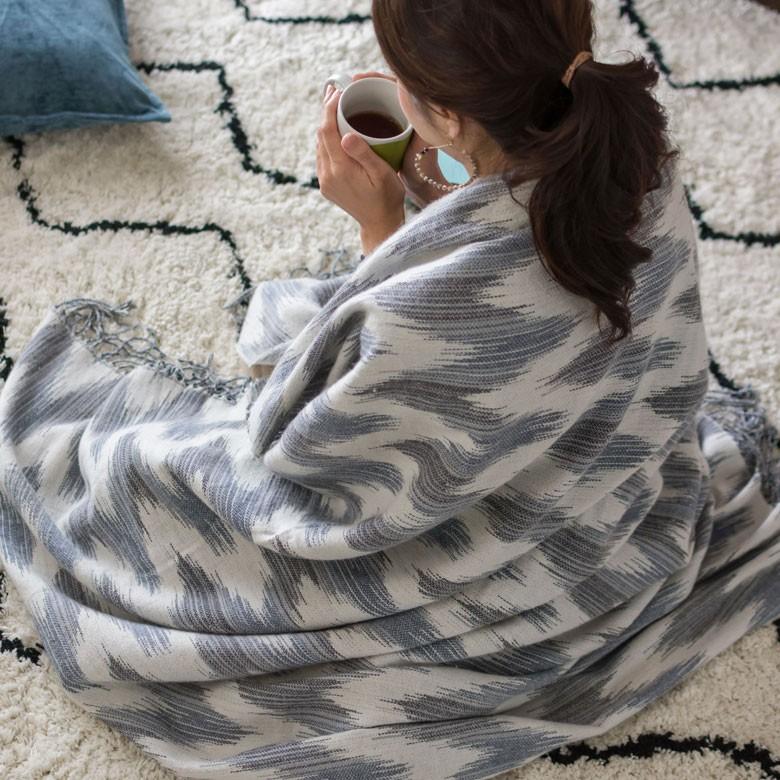 シェブロン柄ニットブランケット 約130×150cm ブランケット ひざ掛け 大判 ひざかけ 膝掛け ニット ジャガード お 66614 | ブランド登録なし | 14