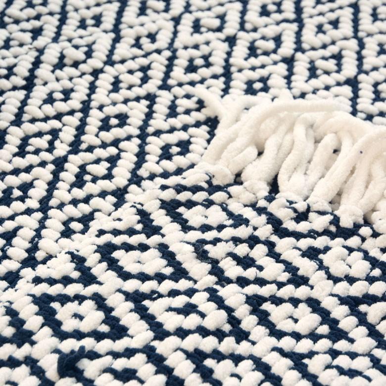 ニットブランケット ダイヤモンド柄 約100×140cm ブランケット ひざ掛け 大判 膝掛け ニット 冬 もこもこ 北欧 可愛い 66615 | ブランド登録なし | 11