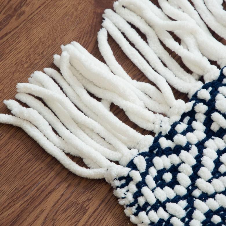 ニットブランケット ダイヤモンド柄 約100×140cm ブランケット ひざ掛け 大判 膝掛け ニット 冬 もこもこ 北欧 可愛い 66615 | ブランド登録なし | 14