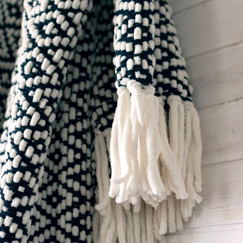 ニットブランケット ダイヤモンド柄 約100×140cm ブランケット ひざ掛け 大判 膝掛け ニット 冬 もこもこ 北欧 可愛い 66615 | ブランド登録なし | 16