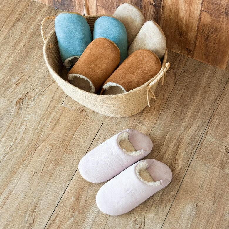 スリッパ ルームシューズ ボア 室内履き ムートン ブルー ベージュ ブラウン ピンク 無地 レディース メンズ シンプル おしゃれ かわいい 66627 | ELEMENTS（インテリア） | 10