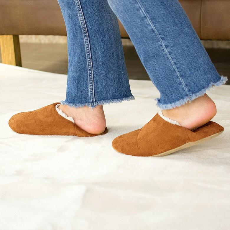 スリッパ ルームシューズ ボア 室内履き ムートン ブルー ベージュ ブラウン ピンク 無地 レディース メンズ シンプル おしゃれ かわいい 66627 | ELEMENTS（インテリア） | 03