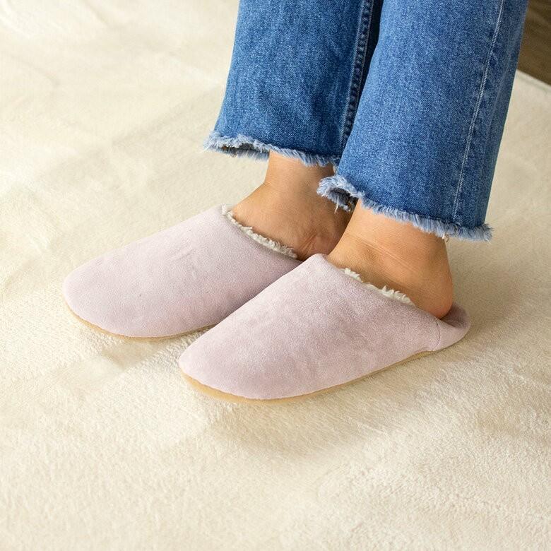 スリッパ ルームシューズ ボア 室内履き ムートン ブルー ベージュ ブラウン ピンク 無地 レディース メンズ シンプル おしゃれ かわいい 66627 | ELEMENTS（インテリア） | 05