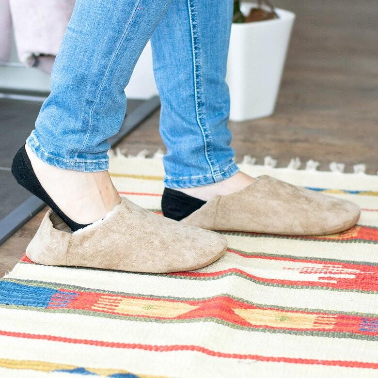 スリッパ ルームシューズ ボア 室内履き ムートン ブルー ベージュ ブラウン ピンク 無地 レディース メンズ シンプル おしゃれ かわいい 66627 | ELEMENTS（インテリア） | 06