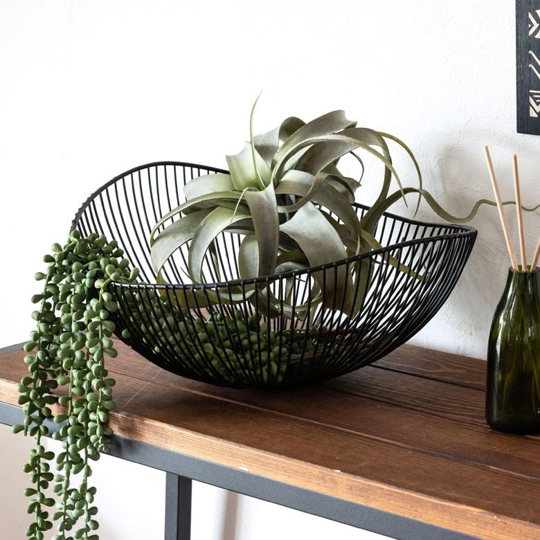 バスケット ワイヤーバスケット かご ラウンド型 スチール ワイヤー ボール 楕円形 フラワーバスケット フルーツバスケット 籠 小物入れ 収納 ボックス 66643 | ELEMENTS（インテリア） | 11