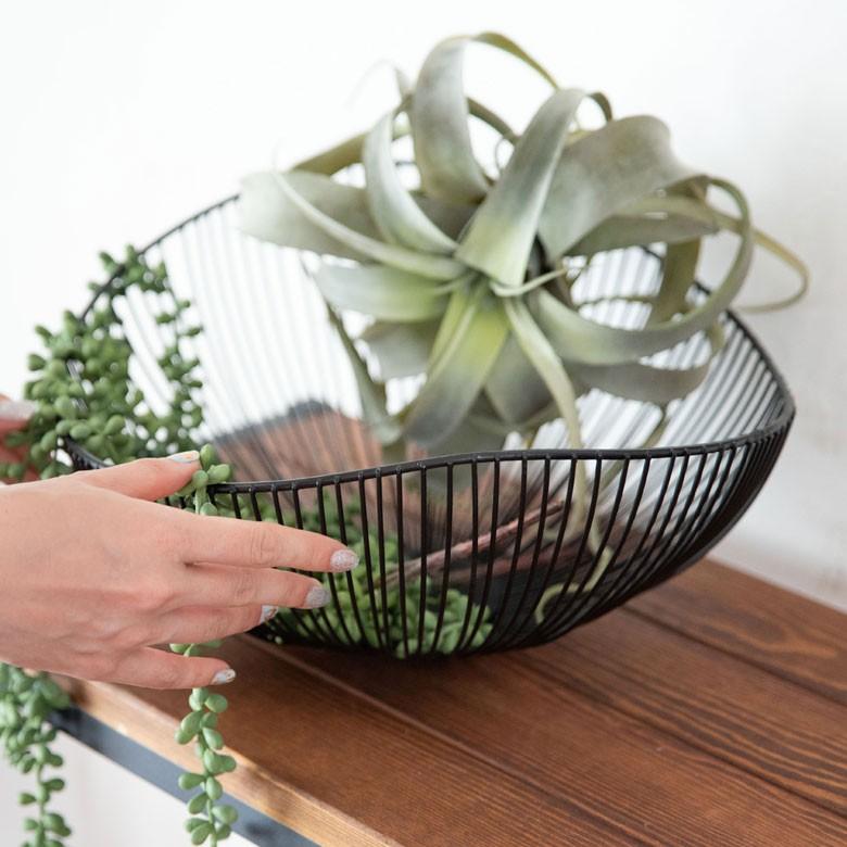 バスケット ワイヤーバスケット かご ラウンド型 スチール ワイヤー ボール 楕円形 フラワーバスケット フルーツバスケット 籠 小物入れ 収納 ボックス 66643 | ELEMENTS（インテリア） | 06