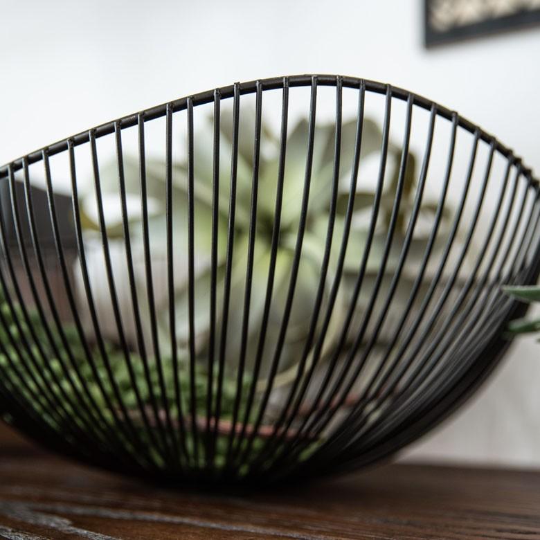 バスケット ワイヤーバスケット かご ラウンド型 スチール ワイヤー ボール 楕円形 フラワーバスケット フルーツバスケット 籠 小物入れ 収納 ボックス 66643 | ELEMENTS（インテリア） | 08