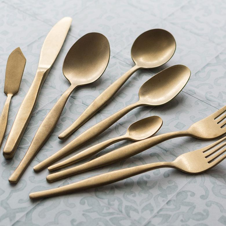 ジャン・ネロン ティエール テーブルナイフ キャメル 6本セット