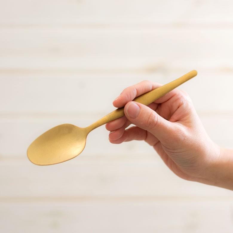 スプーン デザートスプーン マット ゴールド色 金色 つや消し ステンレス テーブルセッティング ヴェリーノ キッチン用品 結婚祝 食洗機対応 66662 | ブランド登録なし | 01