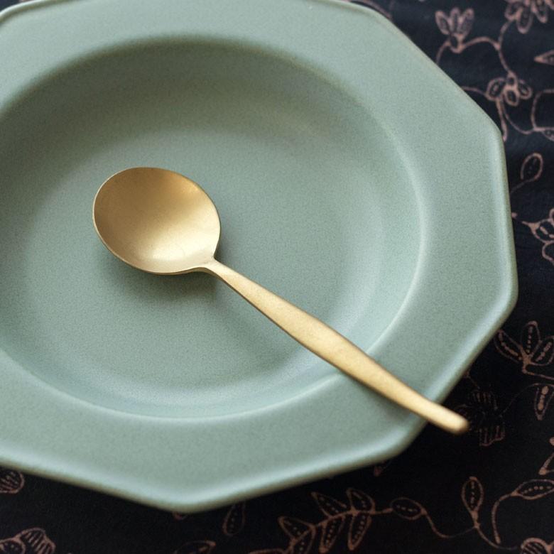 スプーン スープスプーン マット ゴールド色 金色 つや消し ステンレス テーブルセッティング ヴェリーノ キッチン用品 結婚祝 食洗機対応 66664 | ブランド登録なし | 05