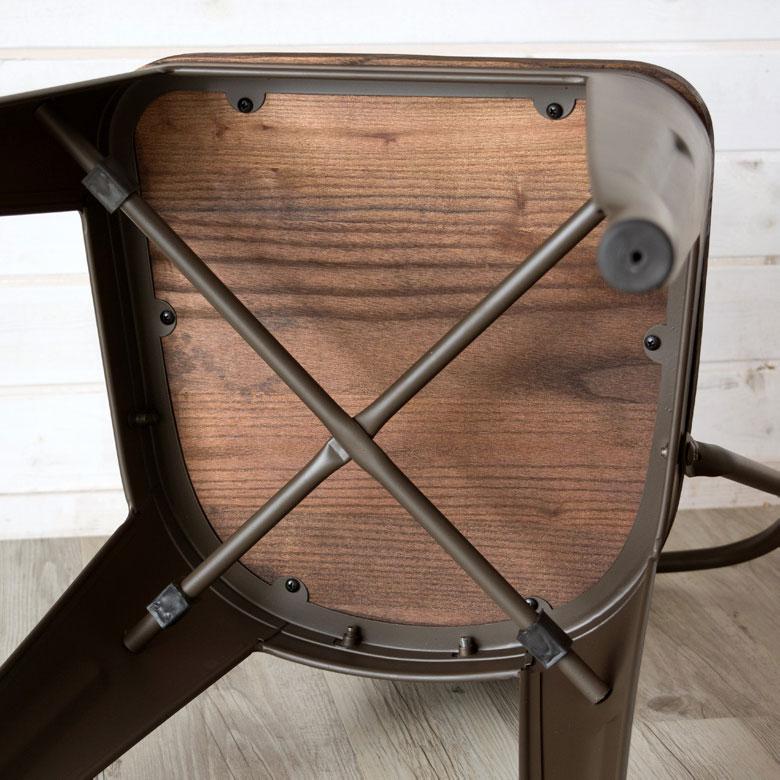 椅子 ダイニングチェア 一人掛け おしゃれ スチール製 チェアー スタッキング 黒×ブラウン 積み重ね 食卓イス オフィス家具 66682 | ELEMENTS（インテリア） | 17