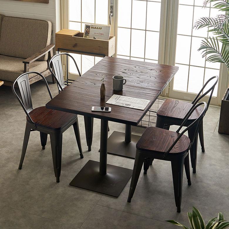 椅子 ダイニングチェア 一人掛け おしゃれ スチール製 チェアー スタッキング 黒×ブラウン 積み重ね 食卓イス オフィス家具 66682 | ELEMENTS（インテリア） | 10