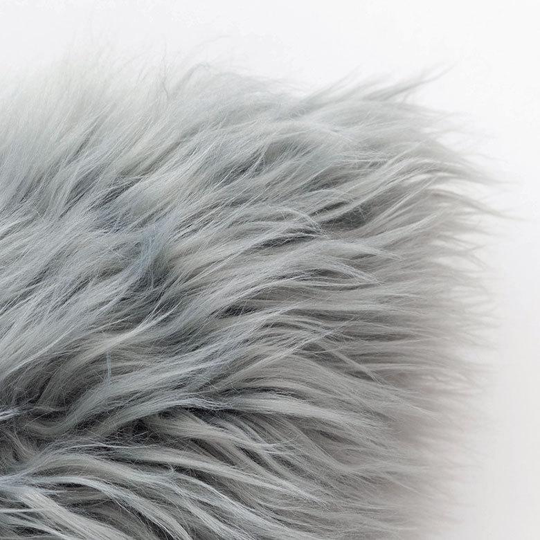 クッションカバー 約45×45cm ロングファー 正方形 グレー シンプル 上品 華やか 北欧 おしゃれ ファスナー付き 6668 | ブランド登録なし | 04