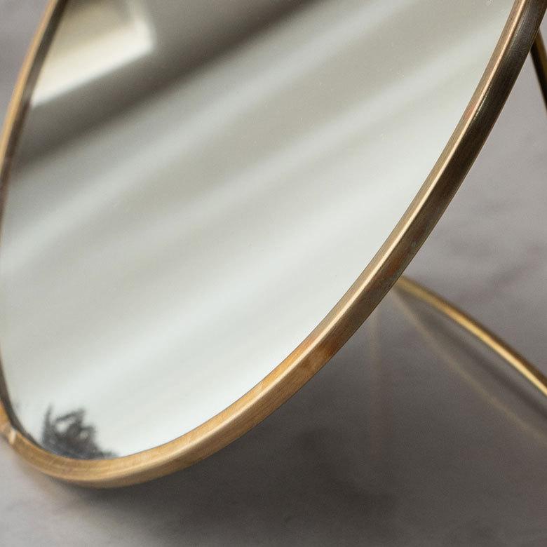 スタンドミラー 鏡 かがみ カガミ ミラー 卓上鏡 テーブルミラー アンティーク調 コンパクト 丸型 化粧鏡 可愛い メイクアップミラー 軽量 インテリア雑貨 66713 | ELEMENTS（インテリア） | 11