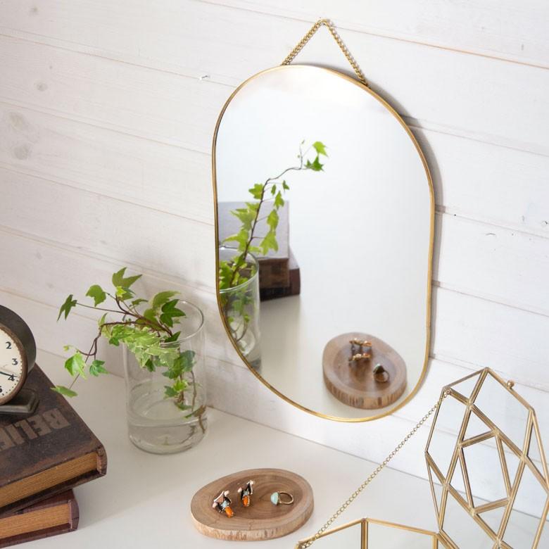 壁掛けミラー インテリアミラー オーバル型 オーバルタイプ 壁掛け 吊り下げ アンティーク調 スタンドミラー 鏡 かがみ カガミ インテイリア 66714 | ELEMENTS（インテリア） | 03