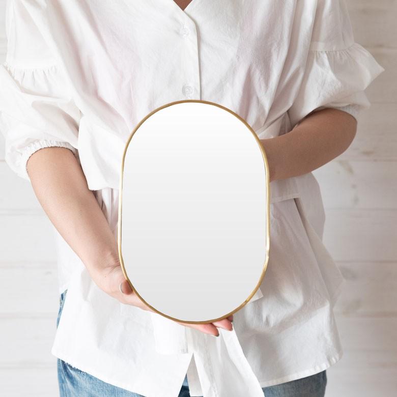 スタンドミラー 鏡 かがみ カガミ ミラー 卓上鏡 テーブル アンティーク調 コンパクト オーバル 化粧鏡 可愛い メイクアップミラー 軽量 インテリア雑貨 66715 | ELEMENTS（インテリア） | 02