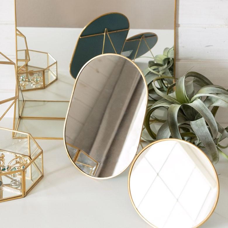 スタンドミラー 鏡 かがみ カガミ ミラー 卓上鏡 テーブル アンティーク調 コンパクト オーバル 化粧鏡 可愛い メイクアップミラー 軽量 インテリア雑貨 66715 | ELEMENTS（インテリア） | 08