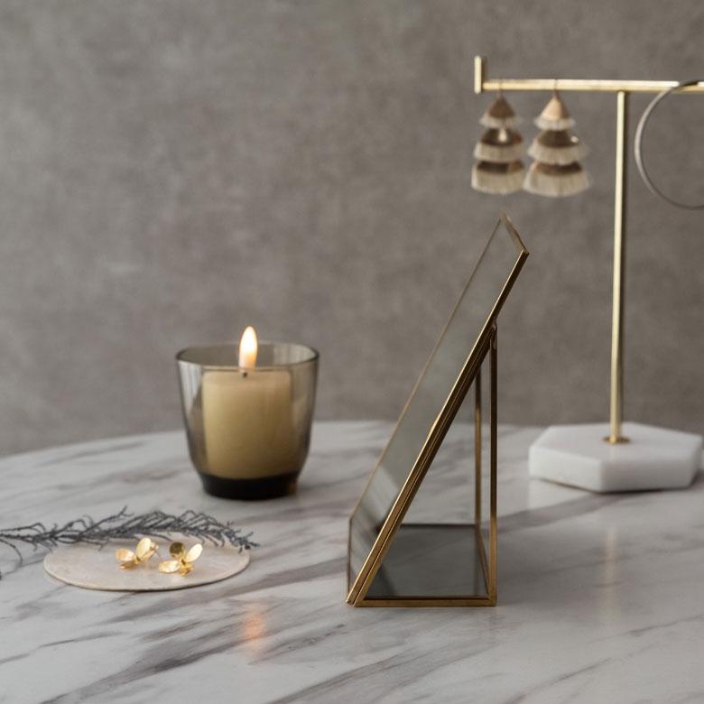 スタンドミラー 鏡 かがみ カガミ ミラー 卓上鏡 テーブル アンティーク調 四角 スクエア Sサイズ 化粧鏡 可愛い メイクアップミラー 軽量 インテリア雑貨 66717 | ELEMENTS（インテリア） | 16