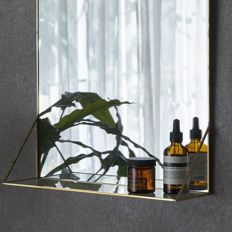 ウォールミラー 鏡 かがみ カガミ ミラー 飾り棚付き 壁掛け アンティーク調 四角 スクエア 吊り下げ 化粧鏡 メイクアップミラー 軽量 インテリア雑貨 66718 | ELEMENTS（インテリア） | 11