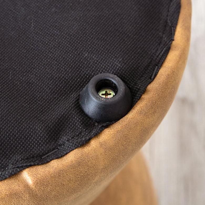 スツール 椅子 丸型 オットマン 足置き 天然木製 合皮レザー キャメル 丸椅子 おしゃれ アンティーク風 66724 | ブランド登録なし | 15