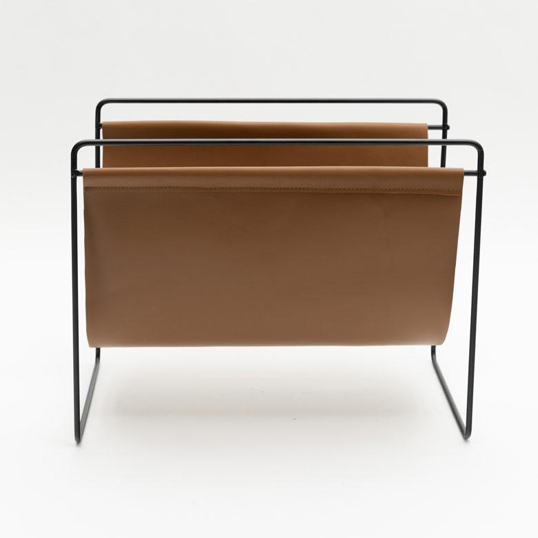 マガジンラッホルダー ラック 薄型 スリム コンパクト ソファ横 収納 新聞 茶色 キャメル 一人暮らし ワンルーム ミッドセンチュリー 66726 | ELEMENTS（インテリア） | 08