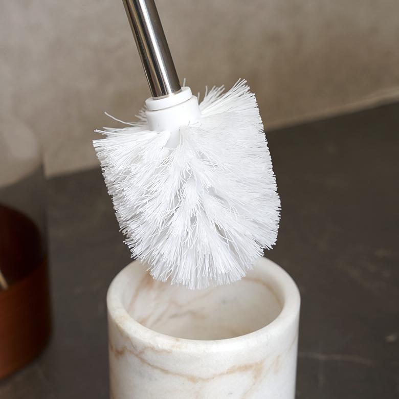 トイレブラシ トイレタリー トイレ ブラシ 掃除グッズ 丸型 天然大理石 マーブル柄 ホワイト トイレ用品 清掃用品 白 陶器 スタイリッシュ 66730 | ELEMENTS（インテリア） | 07