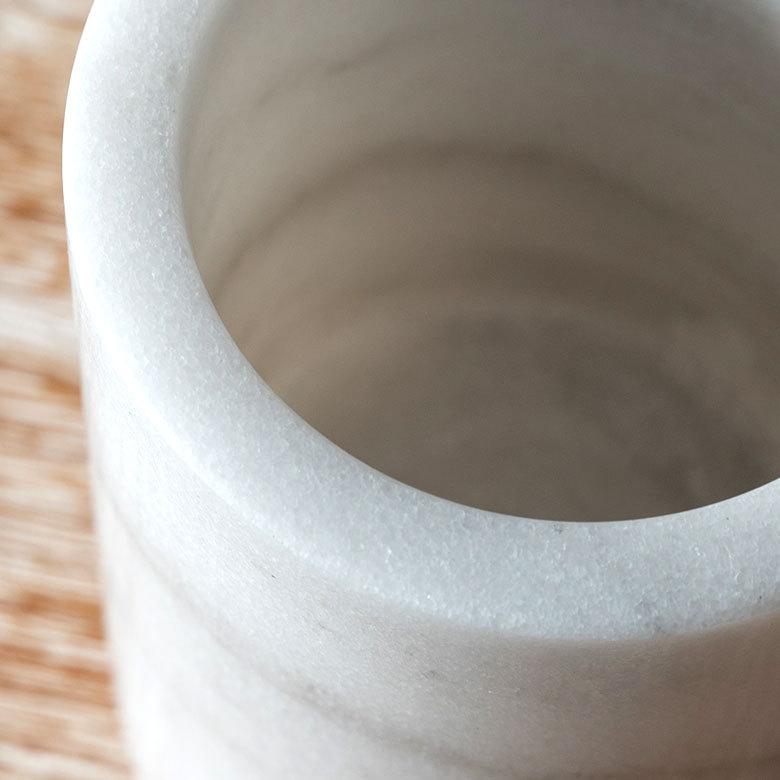 歯ブラシスタンド ホルダー 筒形 天然大理石 マーブル柄 ホワイト 歯ブラシ立て 歯ブラシホルダー ハブラシ スタンド 歯ブラシ置き 容器 66732 | ブランド登録なし | 16