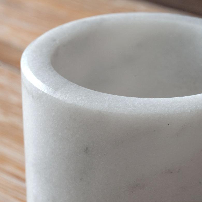 歯ブラシスタンド ホルダー 筒形 天然大理石 マーブル柄 ホワイト 歯ブラシ立て 歯ブラシホルダー ハブラシ スタンド 歯ブラシ置き 容器 66732 | ブランド登録なし | 05