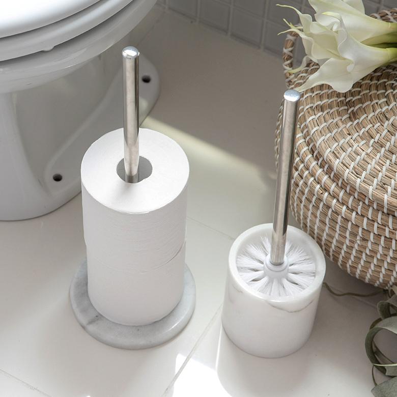 ペーパーホルダー トイレットペーパースタンド 天然大理石 マーブル柄