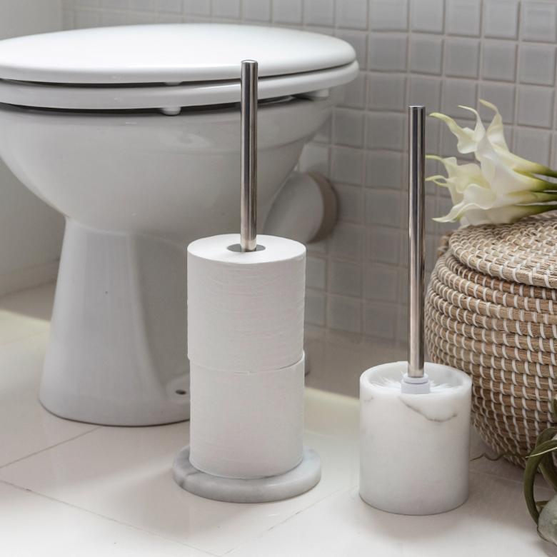 ペーパーホルダー トイレットペーパースタンド 天然大理石 マーブル柄