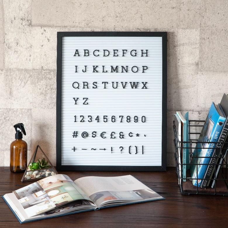レターボード 文字パーツ付き 幅40cm 長方形 英文字 数字 結婚式 サインボード メッセージボード ウェルカムボード Mサイズ 66749 | ELEMENTS（インテリア） | 15