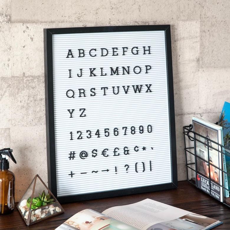 レターボード 文字パーツ付き 幅40cm 長方形 英文字 数字 結婚式 サインボード メッセージボード ウェルカムボード Mサイズ 66749 | ELEMENTS（インテリア） | 06