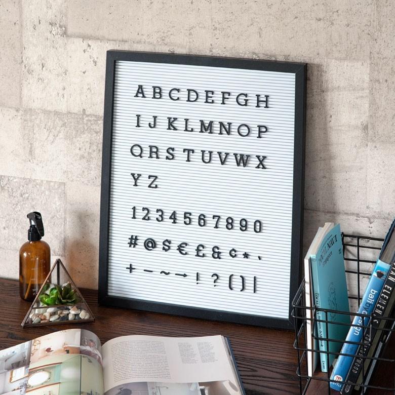 レターボード 文字パーツ付き 幅40cm 長方形 英文字 数字 結婚式 サインボード メッセージボード ウェルカムボード Mサイズ 66749 | ELEMENTS（インテリア） | 09