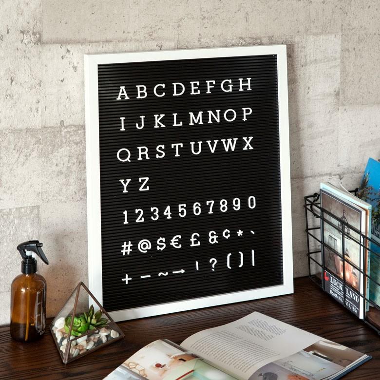 レターボード 文字パーツ付き 幅40cm 長方形 英文字 数字 結婚式 サインボード メッセージボード ウェルカムボード Mサイズ ブラック 66751 | ELEMENTS（インテリア） | 15