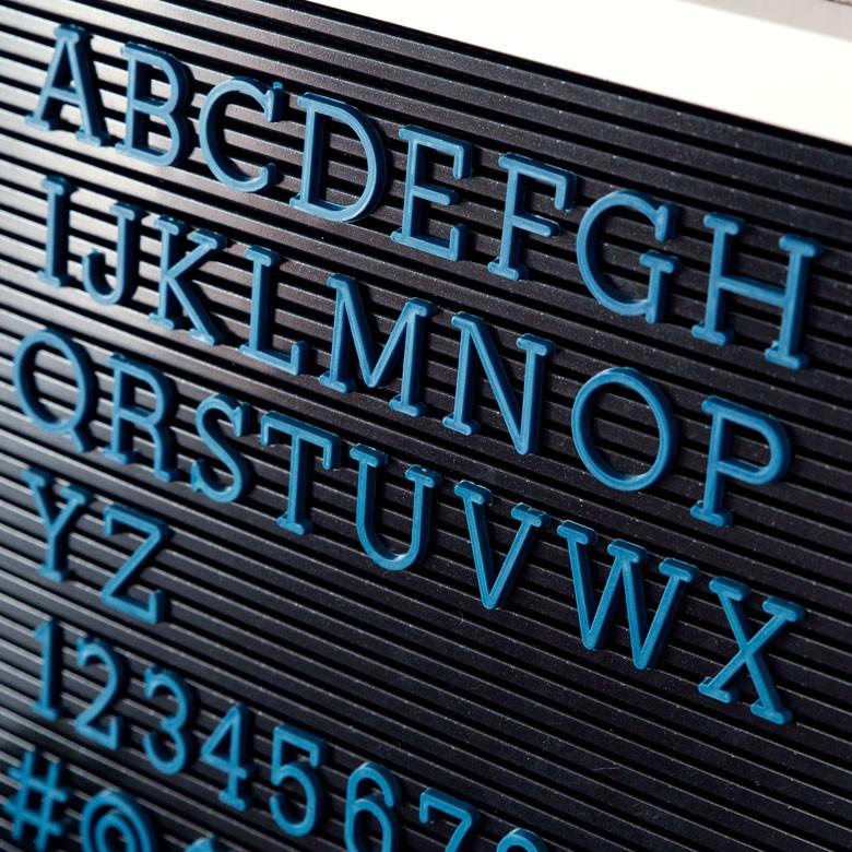 レターボード用 文字パーツ アルファベット 英字 数字 ネイビーブルー