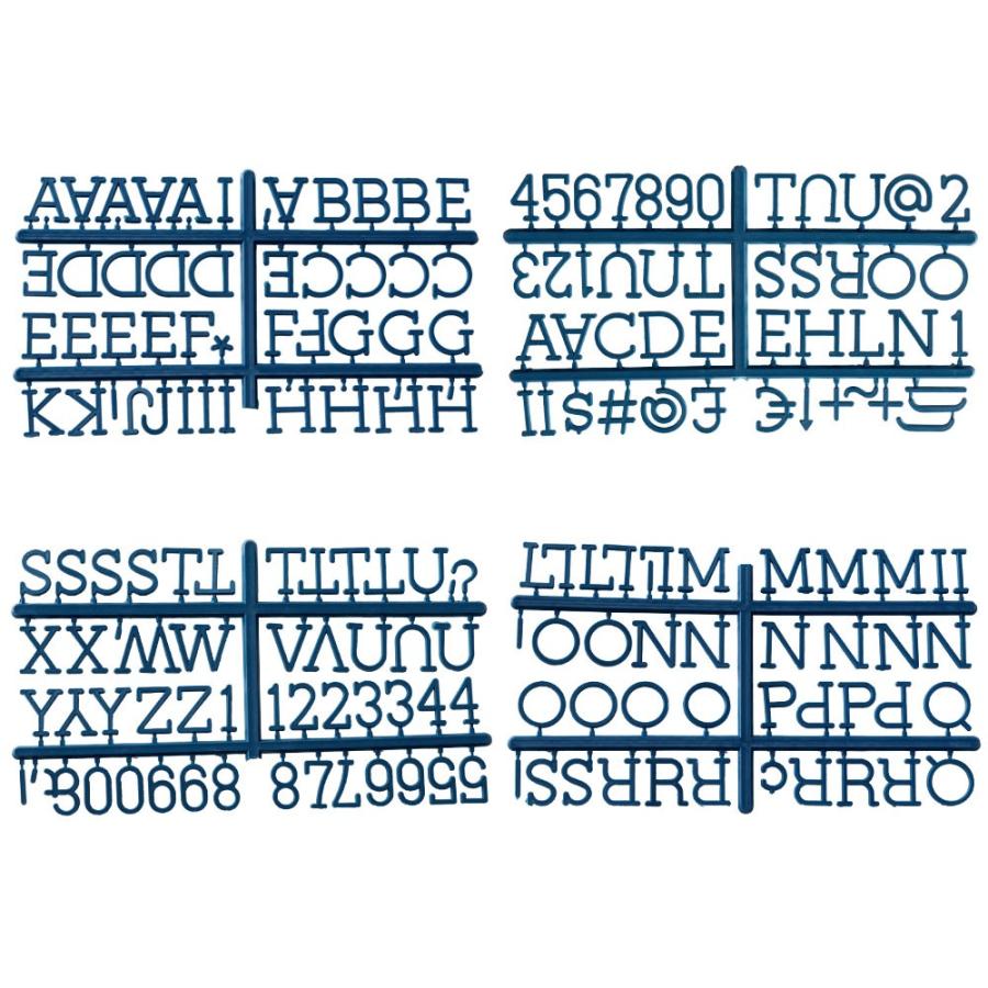 レターボード用 文字パーツ アルファベット 英字 数字 ネイビーブルー
